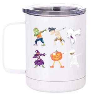 Dabbing Halloween Ghost Zombie Witch Pirate Pumpkin Gift 12 oz Stainless Steel Tumbler Cup