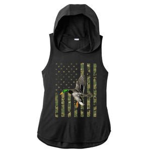 Duck Hunting Goose Hunt Duck Hunter Ladies PosiCharge Tri-Blend Wicking Draft Hoodie Tank