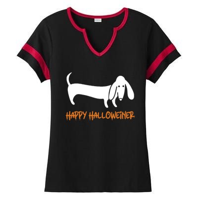 Dachshund Happy Halloweiner Funny Halloween Dogs Lover Funny Gift Funny Gift Ladies Halftime Notch Neck Tee