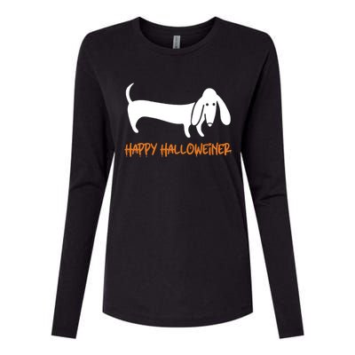 Dachshund Happy Halloweiner Funny Halloween Dogs Lover Funny Gift Funny Gift Womens Cotton Relaxed Long Sleeve T-Shirt