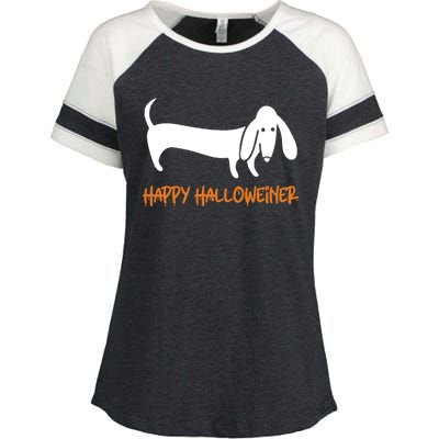 Dachshund Happy Halloweiner Funny Halloween Dogs Lover Funny Gift Funny Gift Enza Ladies Jersey Colorblock Tee