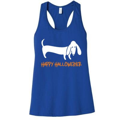 Dachshund Happy Halloweiner Funny Halloween Dogs Lover Funny Gift Funny Gift Women's Racerback Tank