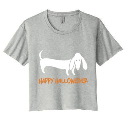 Dachshund Happy Halloweiner Funny Halloween Dogs Lover Funny Gift Funny Gift Women's Crop Top Tee