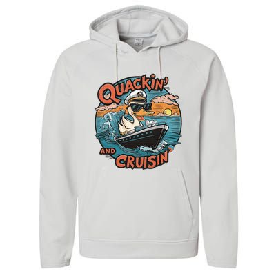 Duck Hunting Hiding Cruise Duck Hunter Performance Fleece Hoodie