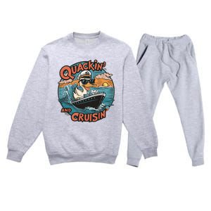 Duck Hunting Hiding Cruise Duck Hunter Premium Crewneck Sweatsuit Set