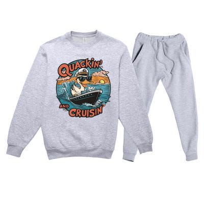 Duck Hunting Hiding Cruise Duck Hunter Premium Crewneck Sweatsuit Set