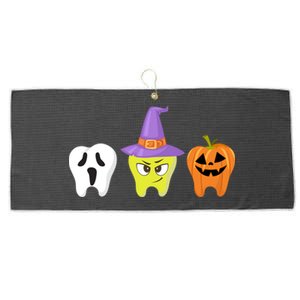 Dental Hygienist Halloween Pumpkin Ghost Witch Tooth Doctor Gift Large Microfiber Waffle Golf Towel