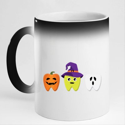 Dental Hygienist Halloween Pumpkin Ghost Witch Tooth Doctor Gift 11oz Black Color Changing Mug