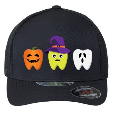 Dental Hygienist Halloween Pumpkin Ghost Witch Tooth Doctor Gift Flexfit Unipanel Trucker Cap