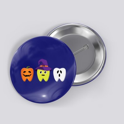 Dental Hygienist Halloween Pumpkin Ghost Witch Tooth Doctor Gift Button