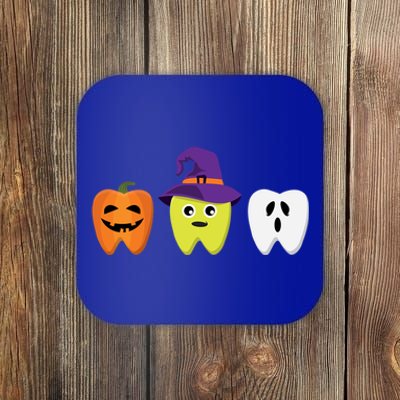 Dental Hygienist Halloween Pumpkin Ghost Witch Tooth Doctor Gift Coaster