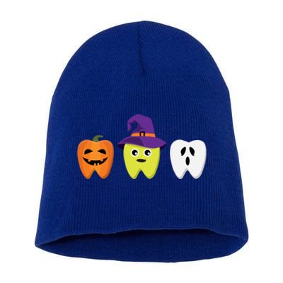 Dental Hygienist Halloween Pumpkin Ghost Witch Tooth Doctor Gift Short Acrylic Beanie