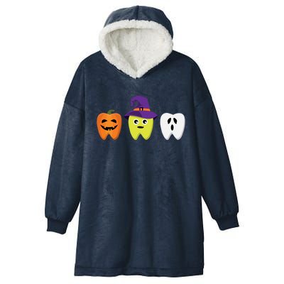 Dental Hygienist Halloween Pumpkin Ghost Witch Tooth Doctor Gift Hooded Wearable Blanket