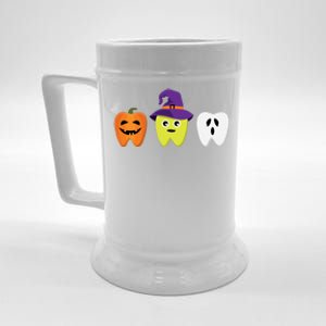 Dental Hygienist Halloween Pumpkin Ghost Witch Tooth Doctor Gift Beer Stein