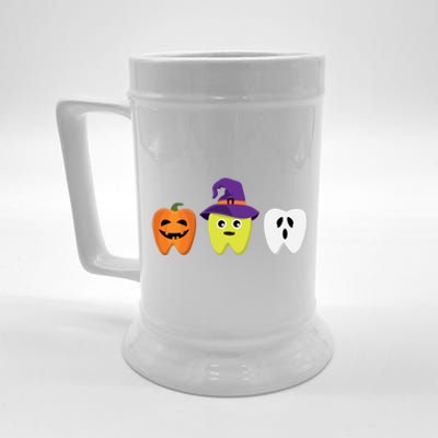 Dental Hygienist Halloween Pumpkin Ghost Witch Tooth Doctor Gift Beer Stein