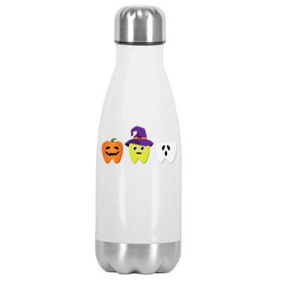 Dental Hygienist Halloween Pumpkin Ghost Witch Tooth Doctor Gift Stainless Steel Insulated Water Bottle