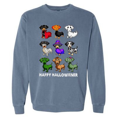 Dachshund Happy Halloweiner Funny Halloween Dogs Lover Garment-Dyed Sweatshirt