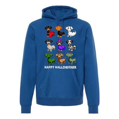 Dachshund Happy Halloweiner Funny Halloween Dogs Lover Premium Hoodie