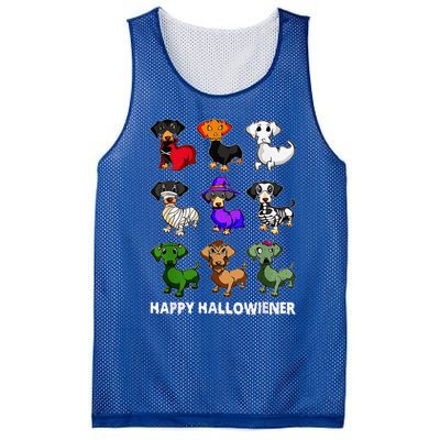 Dachshund Happy Halloweiner Funny Halloween Dogs Lover Mesh Reversible Basketball Jersey Tank