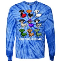 Dachshund Happy Halloweiner Funny Halloween Dogs Lover Tie-Dye Long Sleeve Shirt