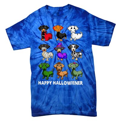 Dachshund Happy Halloweiner Funny Halloween Dogs Lover Tie-Dye T-Shirt