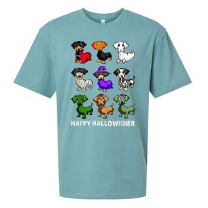 Dachshund Happy Halloweiner Funny Halloween Dogs Lover Sueded Cloud Jersey T-Shirt