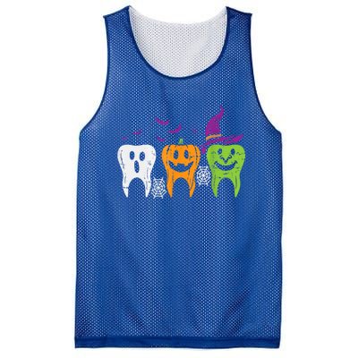 Dental Hygienist Halloween Spooky Witch Ghost Dentist Teeth Funny Gift Mesh Reversible Basketball Jersey Tank