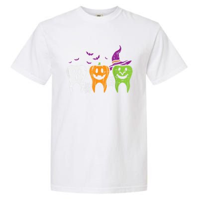 Dental Hygienist Halloween Spooky Witch Ghost Dentist Teeth Funny Gift Garment-Dyed Heavyweight T-Shirt