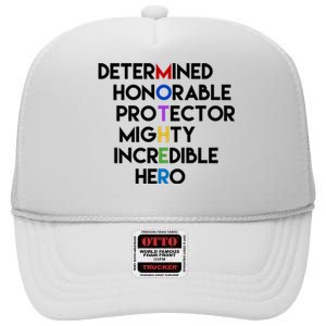 Determined Honorable Hero Mother Gift For Mom High Crown Mesh Back Trucker Hat