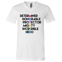 Determined Honorable Hero Mother Gift For Mom V-Neck T-Shirt