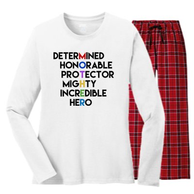 Determined Honorable Hero Mother Gift For Mom Women's Long Sleeve Flannel Pajama Set 