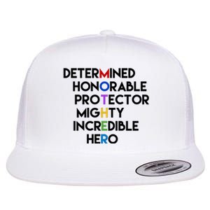 Determined Honorable Hero Mother Gift For Mom Flat Bill Trucker Hat