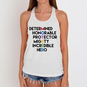 Determined Honorable Hero Mother Gift For Mom Women's Knotted Racerback Tank