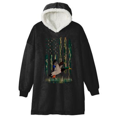 Duck Hunting Hoodie Camo Usa Flag Country Hoodies Waterfowl Hooded Wearable Blanket