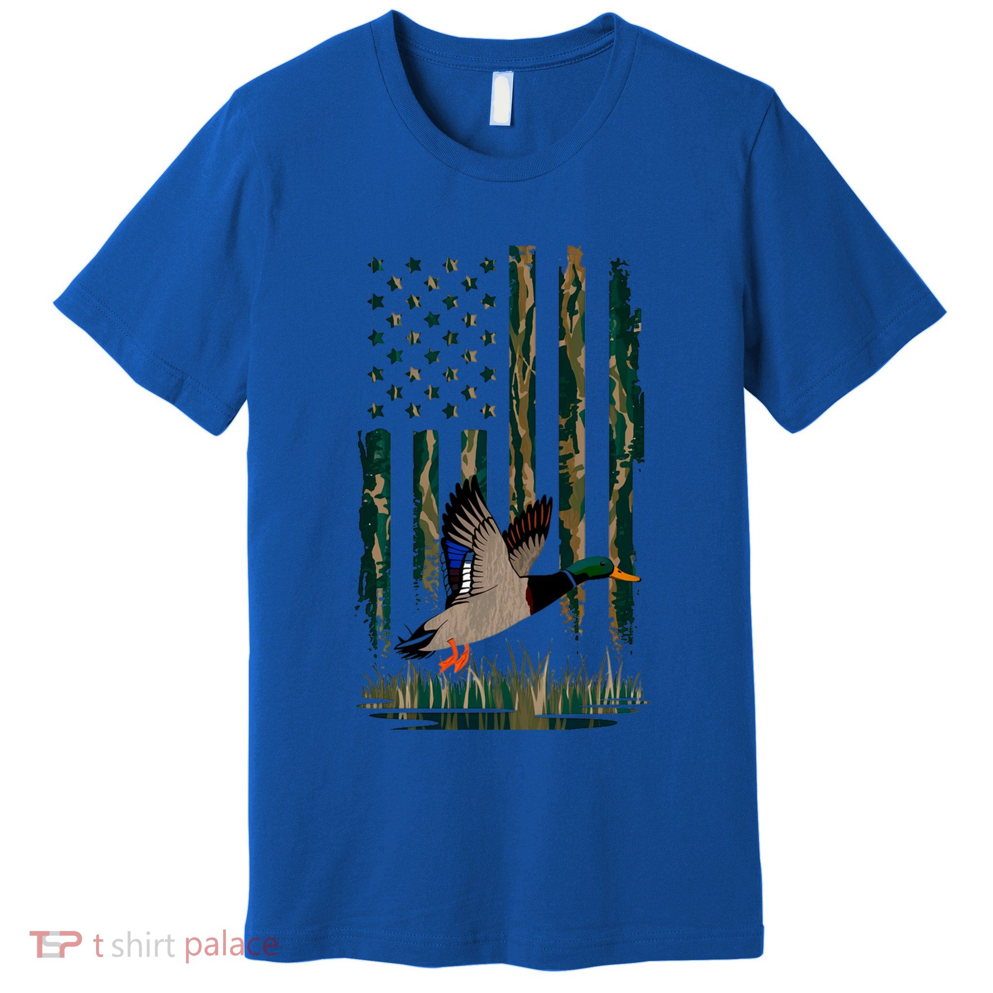 Duck Hunting Hoodie Camo Usa Flag Country Hoodies Waterfowl Premium T-Shirt