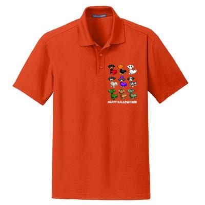 Dachshund Happy Halloweiner Funny Halloween Dogs Lover Gifts Dry Zone Grid Polo