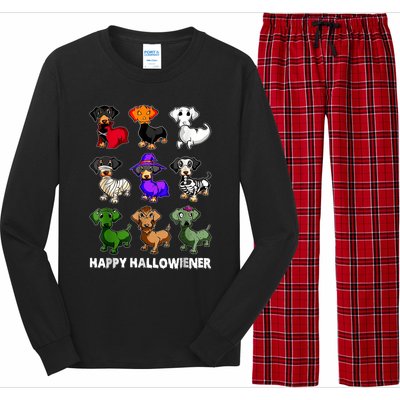 Dachshund Happy Halloweiner Funny Halloween Dogs Lover Gifts Long Sleeve Pajama Set