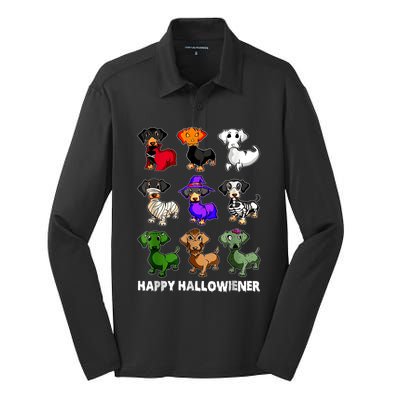 Dachshund Happy Halloweiner Funny Halloween Dogs Lover Gifts Silk Touch Performance Long Sleeve Polo