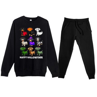 Dachshund Happy Halloweiner Funny Halloween Dogs Lover Gifts Premium Crewneck Sweatsuit Set