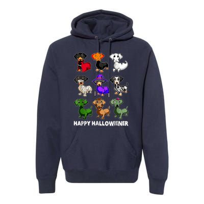 Dachshund Happy Halloweiner Funny Halloween Dogs Lover Gifts Premium Hoodie