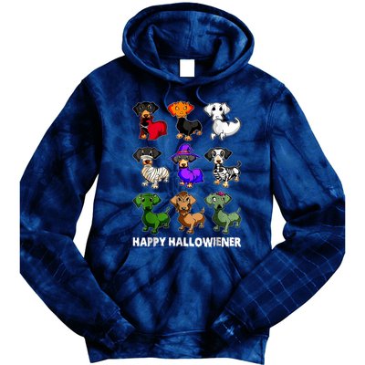 Dachshund Happy Halloweiner Funny Halloween Dogs Lover Gifts Tie Dye Hoodie