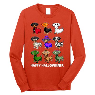 Dachshund Happy Halloweiner Funny Halloween Dogs Lover Gifts Long Sleeve Shirt