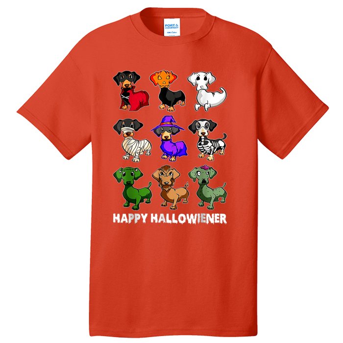 Dachshund Happy Halloweiner Funny Halloween Dogs Lover Gifts Tall T-Shirt