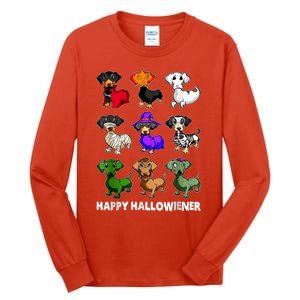 Dachshund Happy Halloweiner Funny Halloween Dogs Lover Gifts Tall Long Sleeve T-Shirt