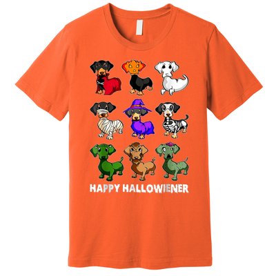 Dachshund Happy Halloweiner Funny Halloween Dogs Lover Gifts Premium T-Shirt