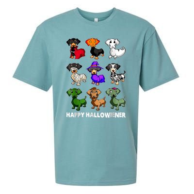 Dachshund Happy Halloweiner Funny Halloween Dogs Lover Gifts Sueded Cloud Jersey T-Shirt