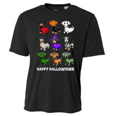 Dachshund Happy Halloweiner Funny Halloween Dogs Lover Cooling Performance Crew T-Shirt