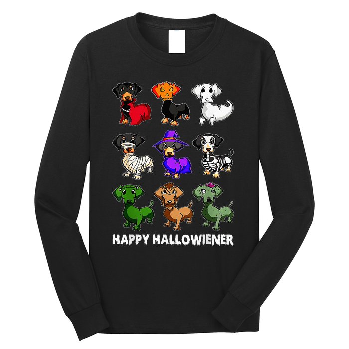 Dachshund Happy Halloweiner Funny Halloween Dogs Lover Long Sleeve Shirt