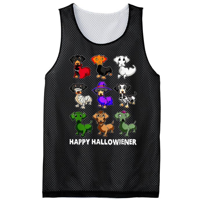 Dachshund Happy Halloweiner Funny Halloween Dogs Lover Mesh Reversible Basketball Jersey Tank