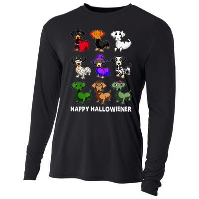 Dachshund Happy Halloweiner Funny Halloween Dogs Lover Cooling Performance Long Sleeve Crew